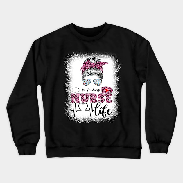 Nurse Life Leopard Registered Nurse, Cna, Nursing School Crewneck Sweatshirt by waterbrookpanders